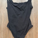 SKIMS Black Square Neck Thong Bodysuit Snap Crotch Photo 0