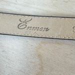 Enmon Women’s Belt Black Burnished Leather Thin Silver Buckle Western Small Photo 2