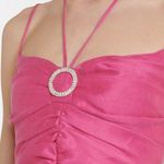 NEW Rasario Dress Pink Linen Crystal Buckle Midi Cocktail Shift Dress Size US 4 Photo 1