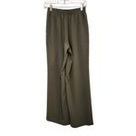 Babaton  Dark Olive Pull On Mid Rise Satin Lounge Parker Palazzo Pants Small Photo 1