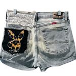 Wrangler Playboy Hand Stitched Denim Jeans Shorts Size 30 Waist Casual Western Photo 1