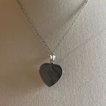 NEW Girls Cow Heart Pendant with Amber Tones Silver Necklace Photo 2