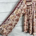 Lucky Brand Womens size Small Long Sleeve Beaded Carpet Paisley Boho Blouse Photo 6