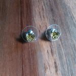 Peridot Color Simulated Diamond Sterling Silver Stud Earrings Photo 8