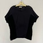 Ramy Brook Apres  Short Sleeve Abstract Blouse Sheer Woman’s Small Black Photo 0