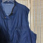 Woman Within Dark Blue Denim Zip and Snap Front Vest or Sleeveless Top 26/28 2X Photo 2