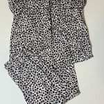 Kate Spade  Black & Pink Cheetah Print Pajamas Short Sleeve Button Down Top Pants Photo 0