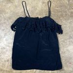 Greylin  Black Silk Camisole with Eyelet Ruffle 
Size: small Photo 0