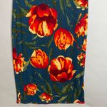 LuLaRoe Dress Floral Bright Colorful Size Small Sheath Stretch Midi Blue Orange Photo 8