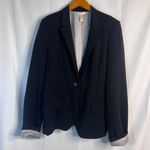 Vixen Black Contrast Roll Cuff One Button Blazer Jacket Size LG Photo 8