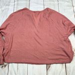 Abound  Waffle Knit Notch V Neck Long Sleeve Top NEW in Pink Compact 1X Photo 8