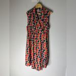Part & Parcel Geometric Multicolor Wrap Dress 1XL Red Size 1X Photo 2