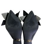 Olivia Jaymes Women's Shoes Sz 8 Stiletto Heels‎ Slide On Crystal Stud Bow Black Photo 8