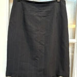 Ann Taylor Vintage Wool Classic Black Pin Stripe Pencil Skirt Size 12 Large L Photo 0