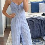 J.Crew Blue and White stripped Jumpsuit Photo 0