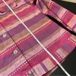 Christopher & Banks  Pink Striped Western Button Down Shirt Linen Blend Medium Photo 12