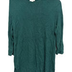 J Jill Green Ribbed Knit Sweater Tunic / Dress Size S Wool Blend Split Side Fall Photo 0