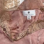 Socialite  Bodysuit Womens XS Light Pink Silky Camisole Lace Trim Plunge VNeck Photo 6