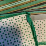 Vintage Striped Scarf‎ Green Tan White Dots Long 10" x 47" Retro Professional Photo 3