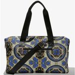 Alice + Olivia X FABFITFUN Duffle Bag Blue White Black Overnight Weekender Photo 0