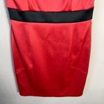 Vtg BCBG Paris Satin Ruffle Bodycon Mini Dress Women's 6 Red Black Cocktail Y2K Photo 6