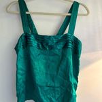 Morgan Taylor Vintage Emerald Green Silk Top Photo 0