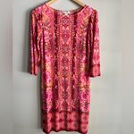 London Times  pink floral mosaic bright formal shift dress Photo 2