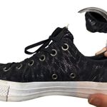 Converse  All Star Low Top Sneaker Black Metallic Sparkle‎ Women's Size 8 Grunge Photo 3