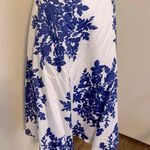 Gap Women Skirt Blue White Side Zip 100% Cotton Casual Floral Flowy Size 2 Photo 2
