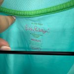 Lilly Pulitzer Island Polo Shirt Womens Medium Aqua Blue Cotton Trans Dry Golf Photo 3