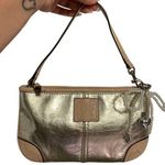 Coach y2k  Silver Metallic Tan Wristlet Mini Purse Photo 0