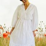 A New Day long white cotton summery dress with Swiss dots and drawstring… Photo 0