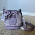 Mini Dempsey Bucket Bag In Signature Jacquard With Stripe And Coach Patch C8322 Photo 0