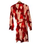 Boutique  Red & Pink Geode Printed Long Sleeve Wrap Mini Dress S Photo 1