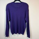 Mark Fore & Strike 100% Spun Silk Crew Neck Sweater Purple Textured Fitted Sz XL Photo 6