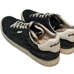 Coach Navy Lowline Signature Jacquard Lace Up Sneakers Shoes Women size 8 Photo 5