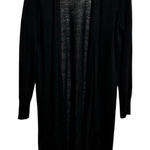 Halogen  Linen Light Weight Duster Cardigan Sweater Women M Black Minimal Modest Photo 0