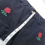 ZARA Relaxed Jeans Floral Embroidered High Rise Black Denim Photo 5