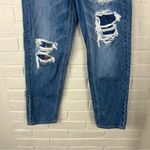 American Eagle Distressed Mom Straight Jean w Plaid Flannel Size 00 Photo 5
