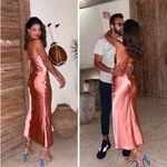 Camila Coelho Revolve Arnoldo Midi Dress in Rust Pink Small Photo 1