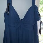 Hayley Paige Women's Size 12 Navy Blue Maxi Gown Formal Dress Photo 1
