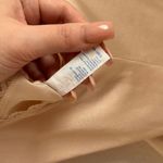 WARNERS Vintage 90s Champange Beige V Neck Bow Lace Trim Thin Strap Camisole Top Tan Size L Photo 6