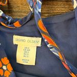 Sigrid Olsen Navy Orange Floral Skirt Set Small S Tassel Tie Strappy Coastal Photo 3