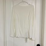 Cider Round Neckline Solid Long Sleeve Tee Women's Top White Size 1XL NWT Photo 4