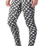 Nike ‎ Dri-FIT Relay Tights Womens Medium Black White Patterned Athletic Leggings Photo 0