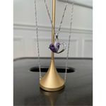 Jeulia 925 Silver Double Heart Pendant Necklace Amethyst CZ Stone Pendant Photo 4