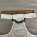 iHeartRaves Syzygy The Label White Mesh Mini Skirt With Titanium Chains, High Waist Cut Outs Photo 6