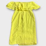 Bardot  Band Dress Women's 4 Yellow Off Shoulder Knee Length Slit Sheath Ruffled Photo 3