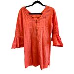 Lissa Mar Orange Cotton Blend Tunic Dress Bell Sleeves Made in USA (Approx S/M) Size M Photo 1