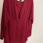 Avenue Leisure hooded knit top sweater ruched side tunic Longsleeve 14/16 red Photo 1
